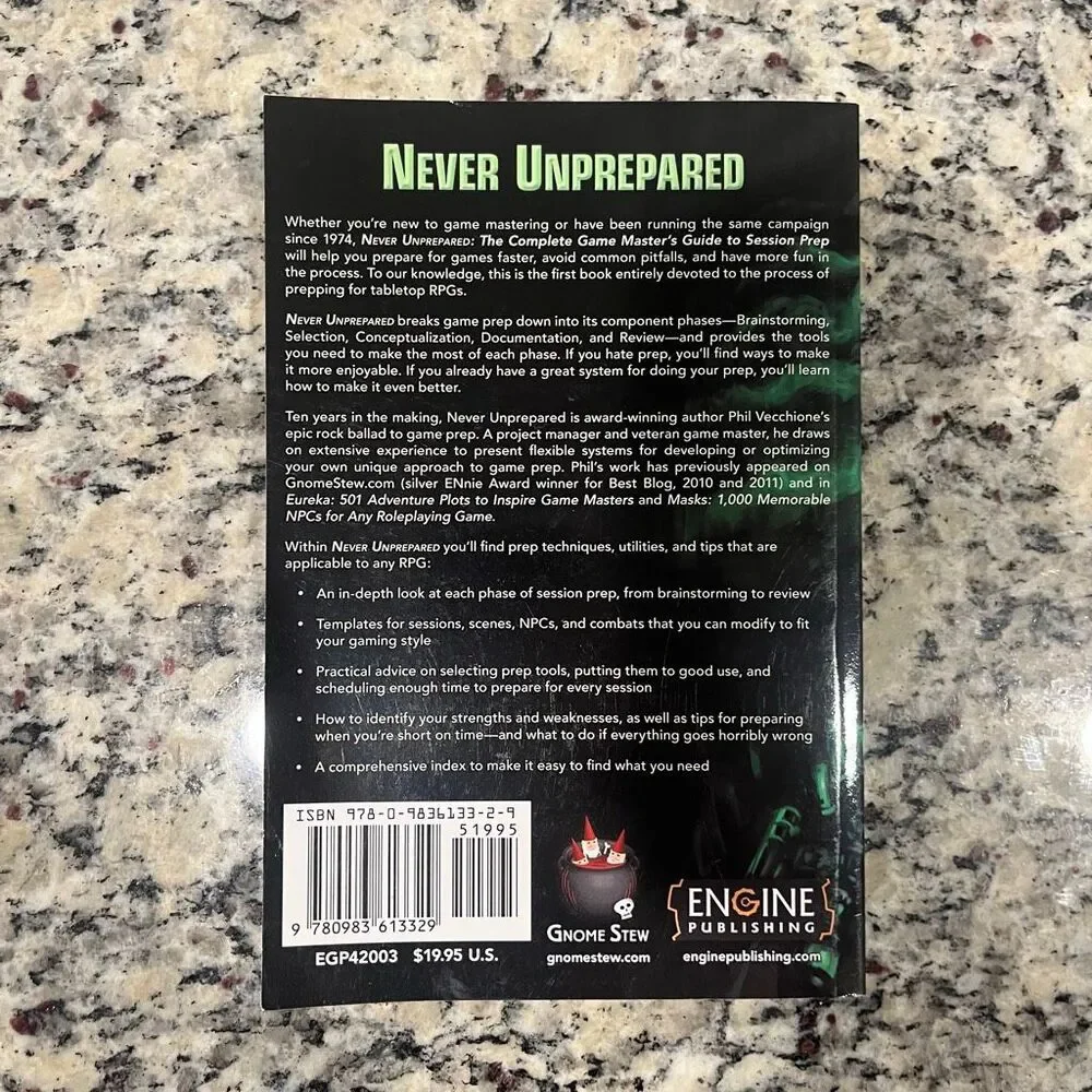 Never Unprepared: Complete Game Master's Guide to Session Prep Phil Vecchione